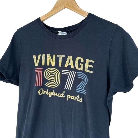 Women’s Vintage 1972 Original Parts Black T-Shirt, Large - Picture 2 of 5